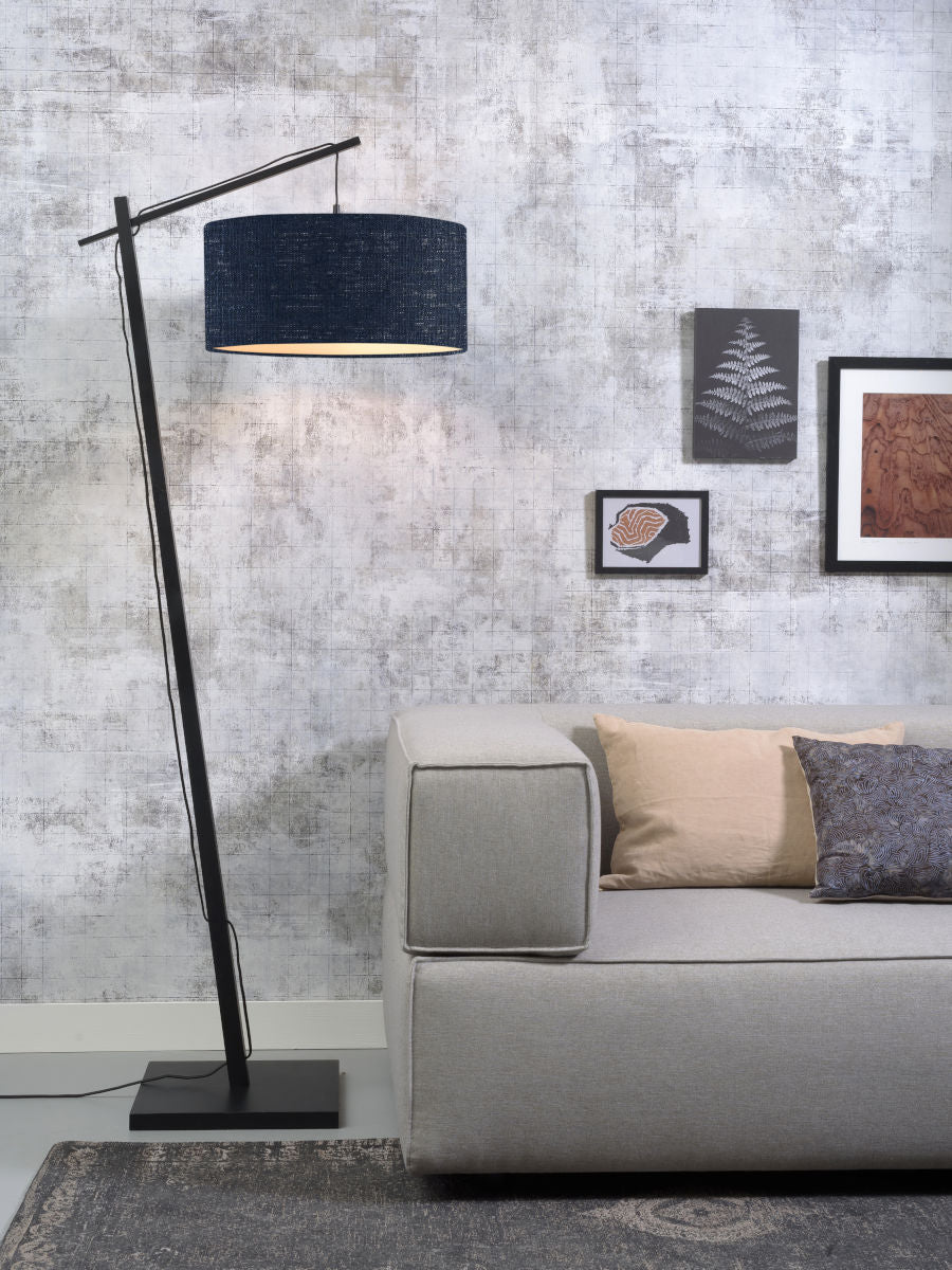 Vloerlamp Andes Zwart/Demin