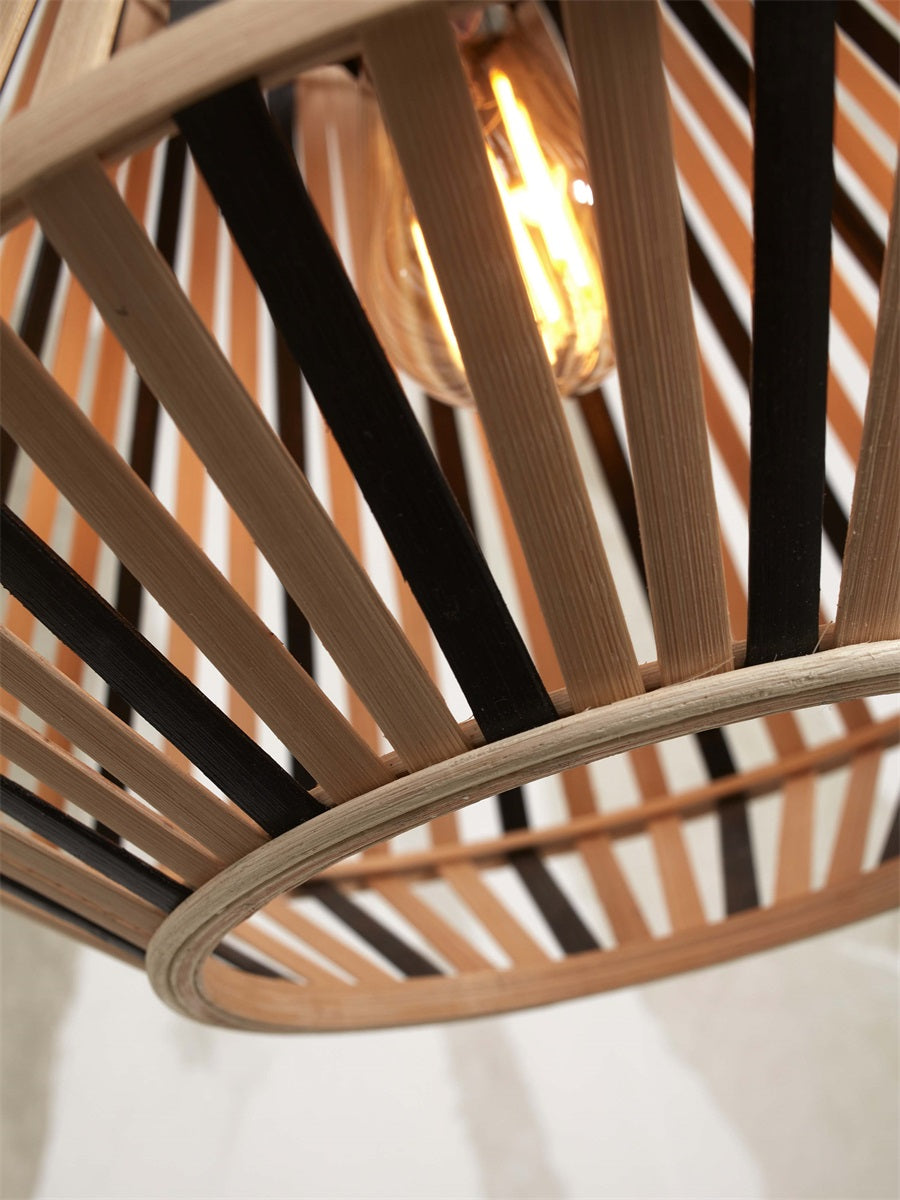 Vloerlamp Merapi Zwart/Naturel