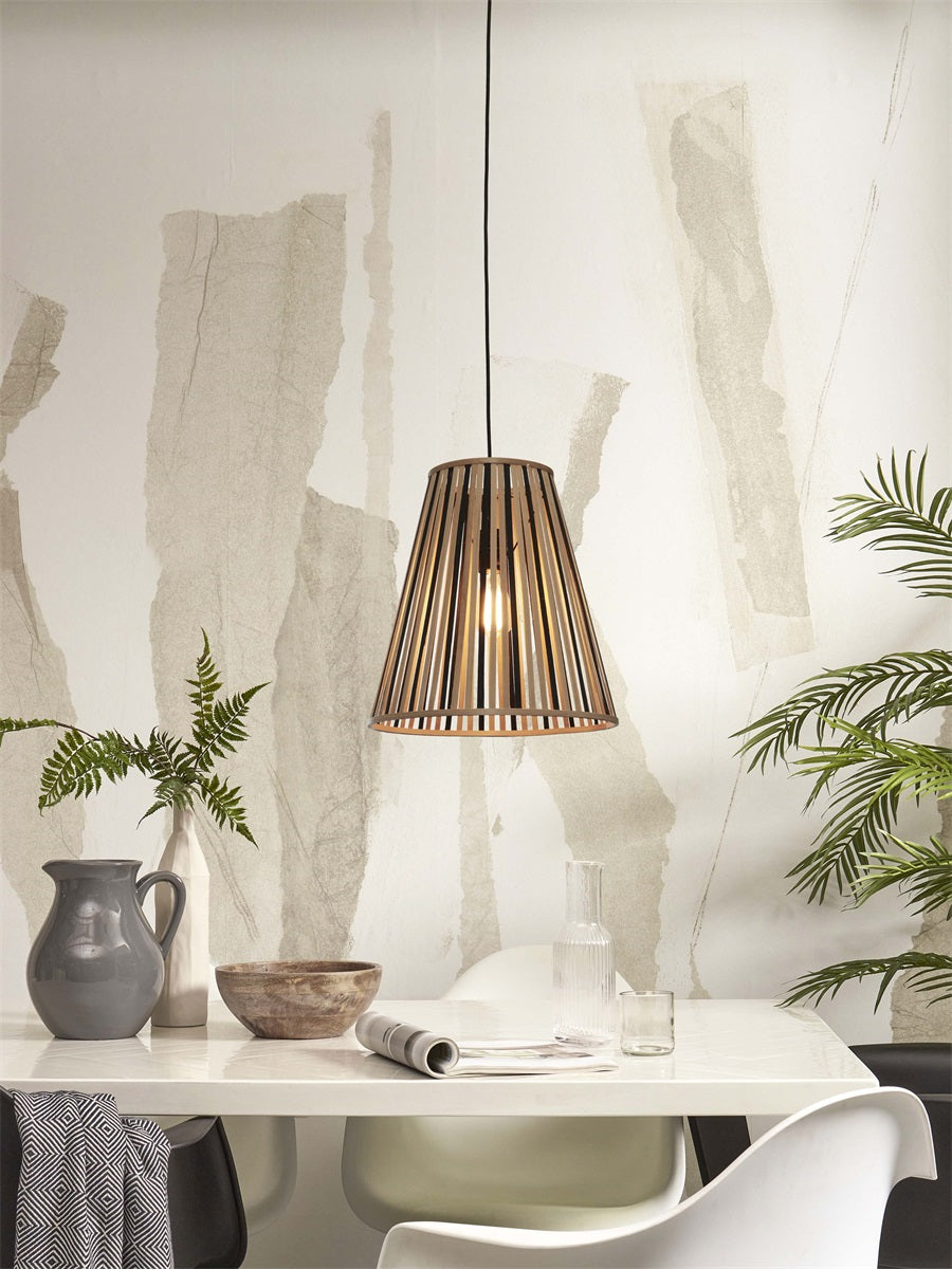 Hanglamp Merapi L Zwart/Naturel