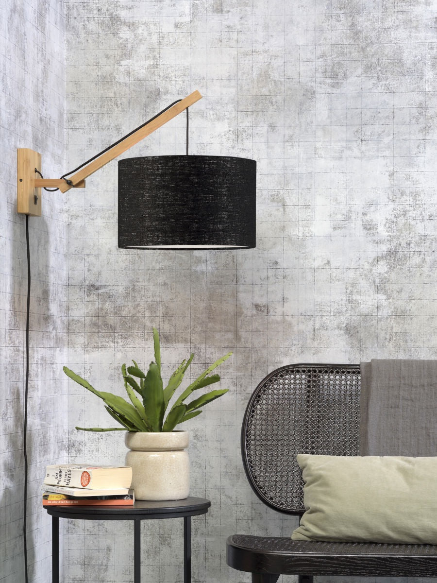 Wandlamp Andes S Naturel/Zwart