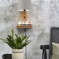 Wandlamp Andes Naturel/Lichtgrijs met plank