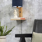 Wandlamp Andes Naturel/Demin met plank