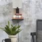 Wandlamp Andes Zwart/Licht Linnen met plank