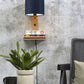 Wandlamp Andes Naturel/Demin met plank