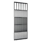 Houten roomdivider in RAL9005 massief eiken, ontworpen voor een strakke, hotel chique uitstraling. Een elegante toevoeging aan elk interieur.