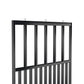 Houten roomdivider in RAL9005 massief eiken, ontworpen voor een strakke, hotel chique uitstraling. Een elegante toevoeging aan elk interieur.