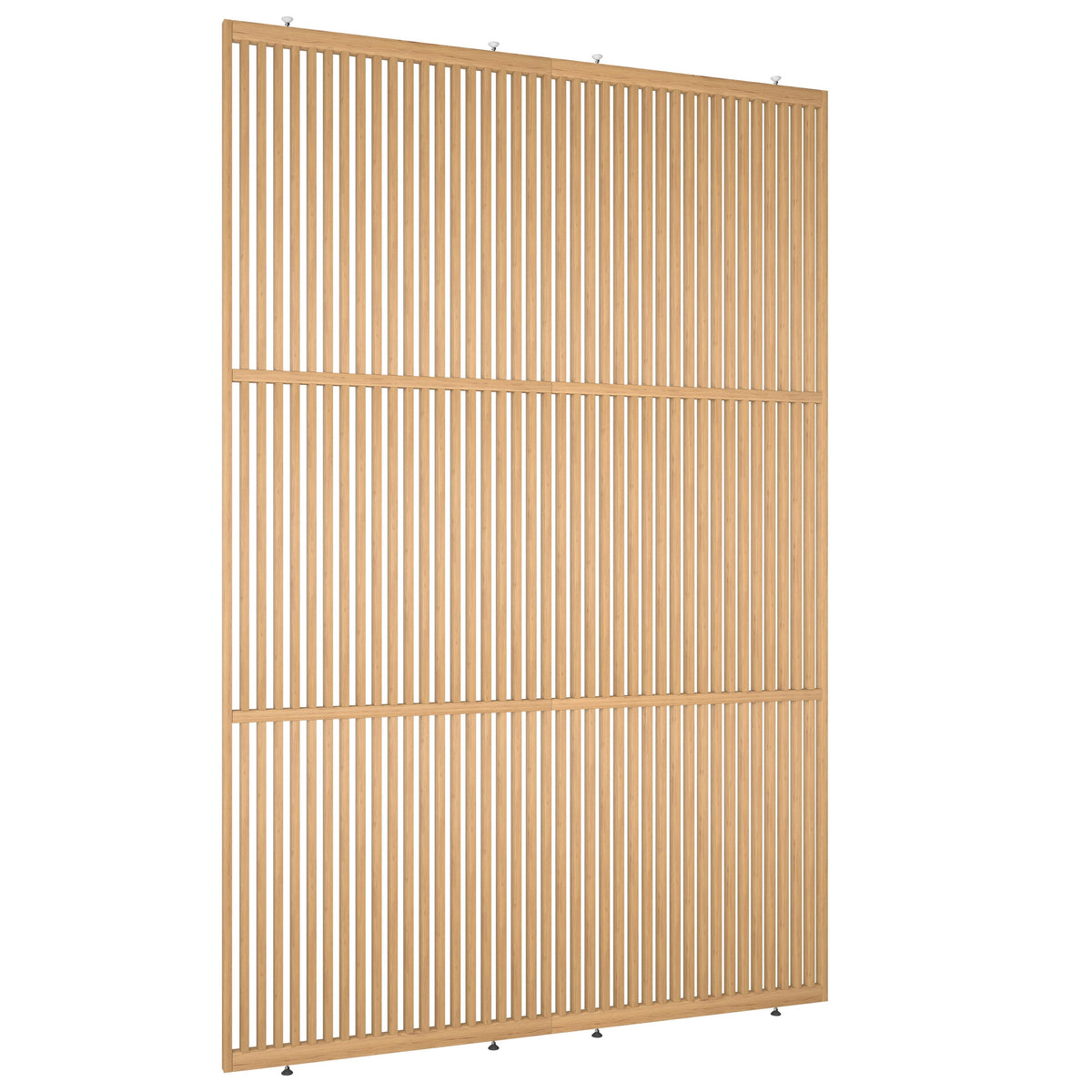 Houten roomdivider met twee gekoppelde delen in XL-formaat, van blank gelakt massief eiken voor een strakke, natuurlijke uitstraling
