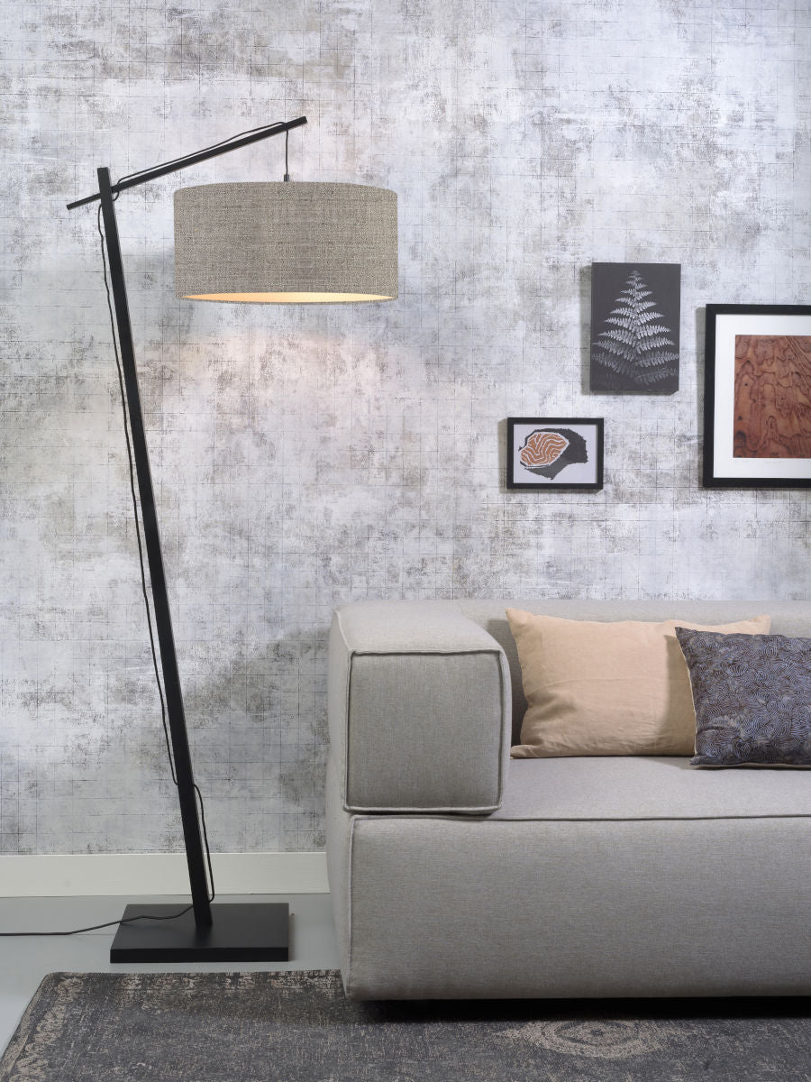 Vloerlamp Andes Zwart/Donker Linnen
