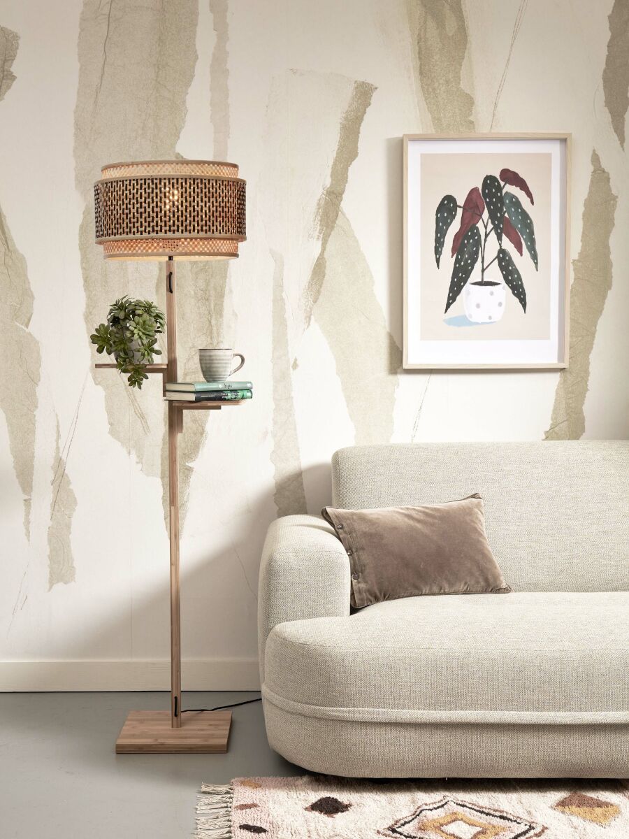Vloerlamp Bhutan/Plank Naturel