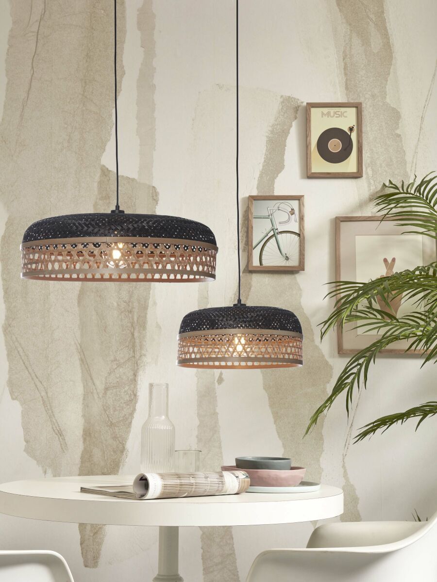 Hanglamp Ubud Zwart/Naturel set van 2